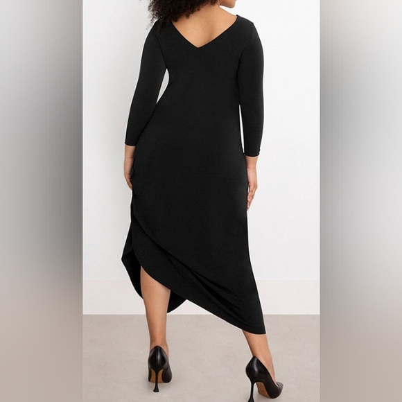 🇨🇦 SYMPLI black drama dress, 3/4 Sleeve size 6, NWT - Picture 9 of 16